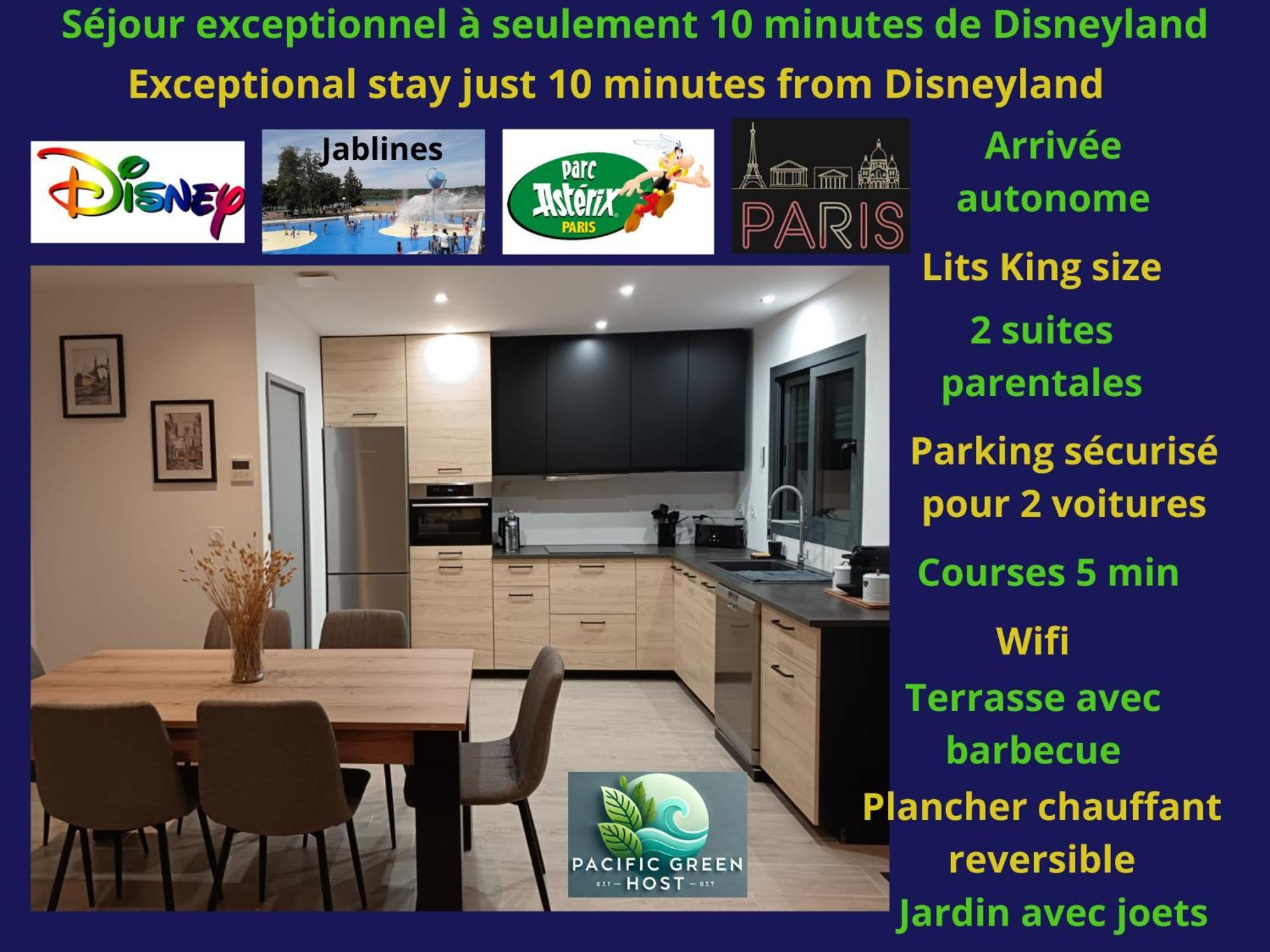 Pacific Green-2 Big Suites-3 Pieces 80M2-Parking 2 Cars-Jardin-Confort Chalifert Экстерьер фото